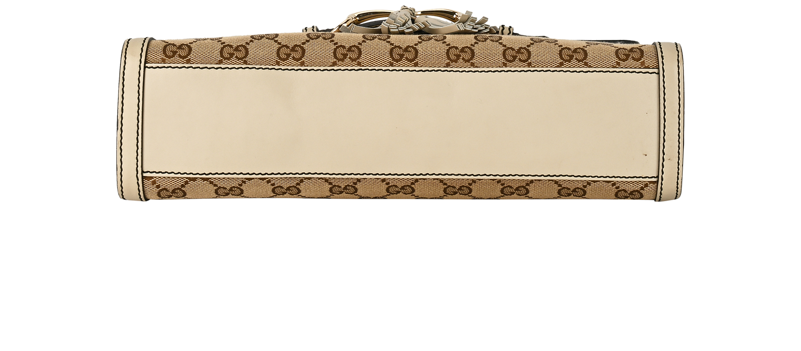 Emily Shoulder Bag, &pound;550, Handbags, Beige/Cream, Canvas/Leather, Top view